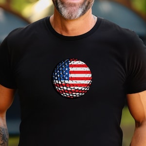 American Flag Golf Ball T-Shirt: Patriotic Golfer Tee