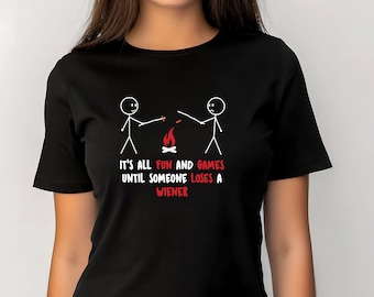 Funny Wiener Roast Tee - Comfortable, Hilarious Stick Figure BBQ Shirt, Stick Figure Comedy, Outdoor Fun, Father&#39;s Day