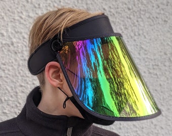 Comfortable Face Shield Visor - UV Protection, Unisex Tinted for  Indoor/Outdoor Use, Anti Splash/fog, Rainbow, Durable Reusable Fashionable