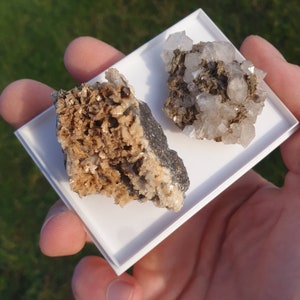 Chalcopyrite on Dolomite - Quartz with Ankerite - Smallcleugh Mine - Minerals - Healing crystals - Crystals - British Minerals