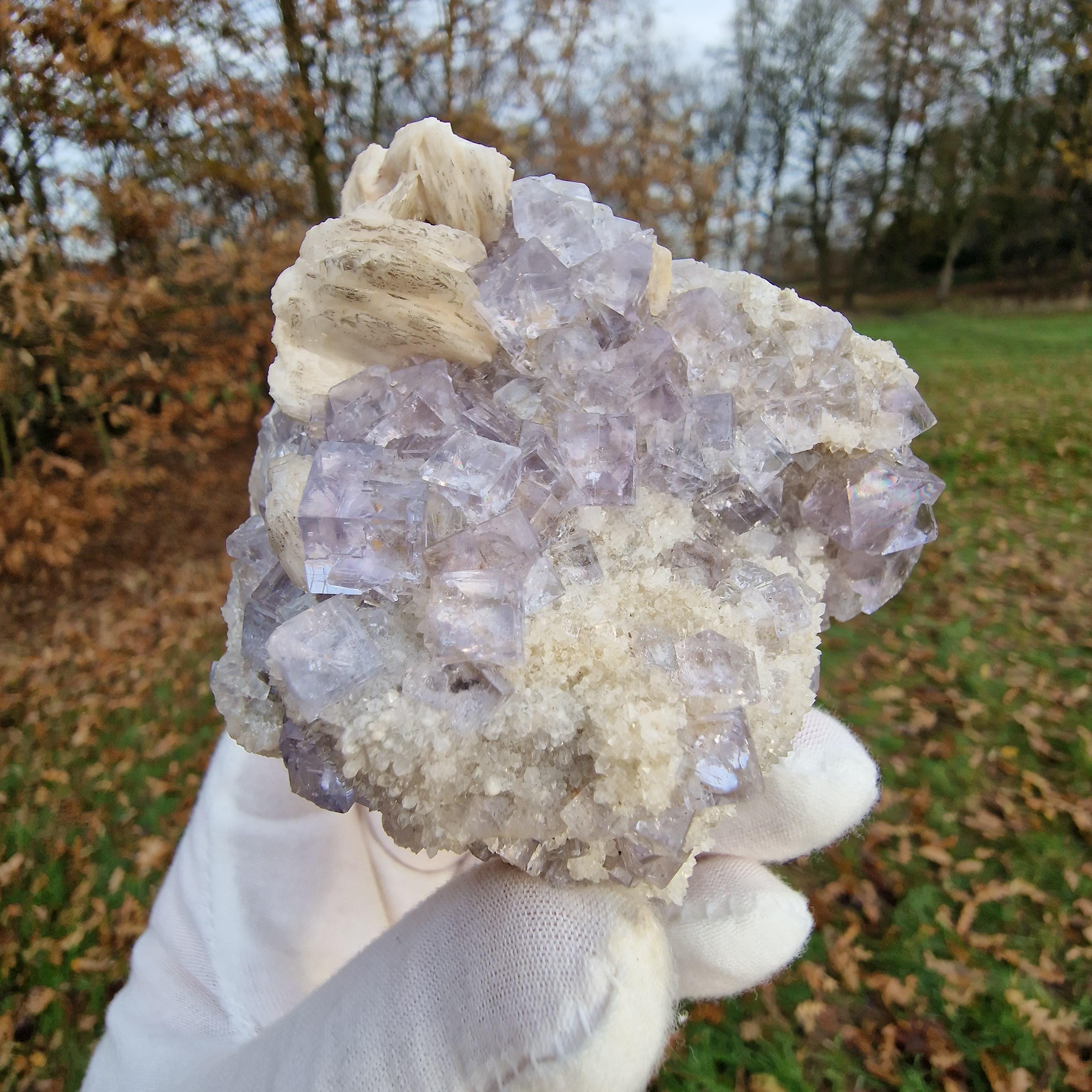 蛍石 - ベルベス鉱山 - スペインの鉱物 - 希少な蛍石 - 結晶 - 鉱物