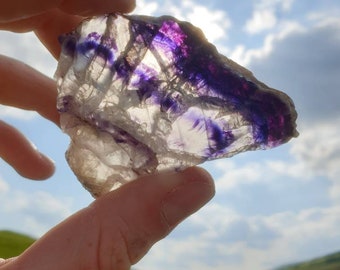 Rare Fluorite/Fluorite/Crystals/Minerals/Purple Fluorite/Rare minerals/Unique crystals/Holistic gifts/Fluorite slice/Blue fluorite/