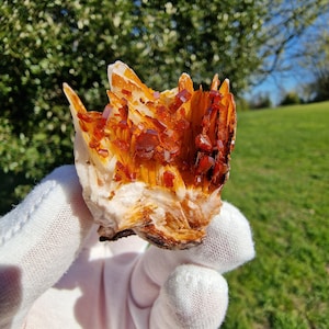 Vanadinite on Baryte - Morocco minerals - Minerals - Crystals - Rare minerals - Rare crystals