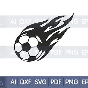 Etiqueta de pared de vinilo archivos de fútbol bola de fútbol mosca pelota Fútbol clipart Archivos para cricut Fútbol svg Fútbol dxf Archivos para los artesanos empresa de regalos