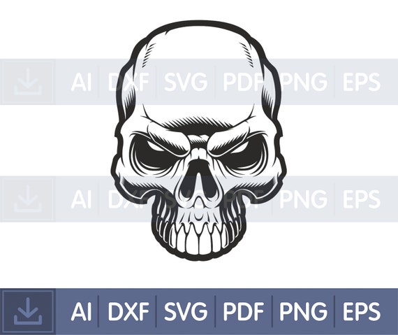 Download Vector Clipart Skull Files Engraving Svg Skeleton Png Skull Etsy