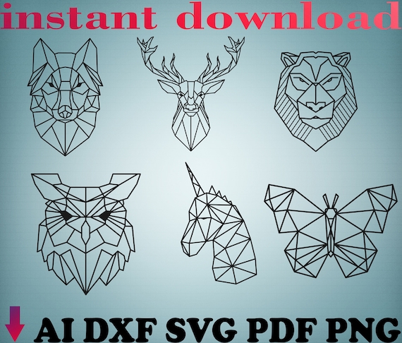 Download Svg Files Free Shipping Polygonal Models Head Animals Owl Head Etsy