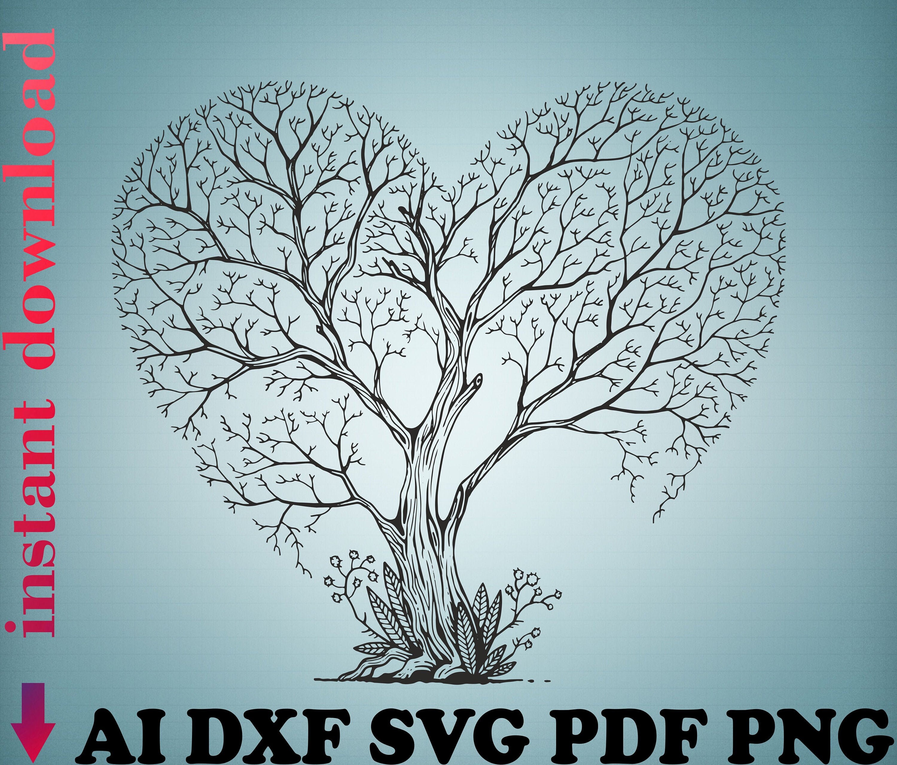 Download Instant Download Free Shipping Tree Tattoo Heart Tree Tree Svg Etsy