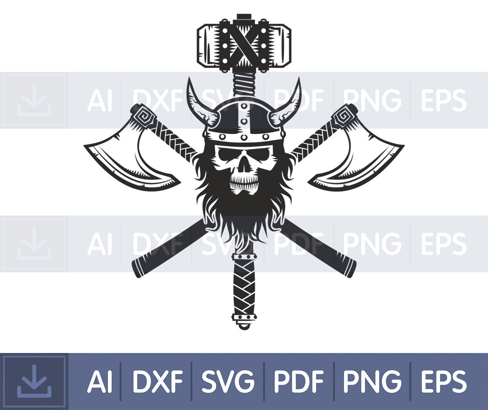 Digital Clipart Instant Download Skull Viking File Viking Logo Graphics Viking Illustration