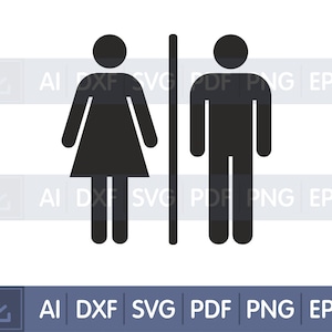 Instant download Free shipping WC man woman Man woman stickers Toilet signs Toilet decals Toilet stickers Lavatory svg DXF files Bathroom AI