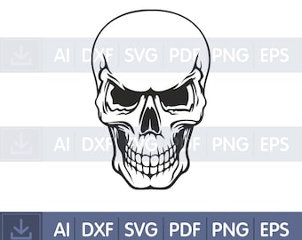 Electronic files Skull files Wild skull svg Skeleton svg Skull vector Skull clipart Head skull skeleton Silhouette files Svg Dxf Png designs