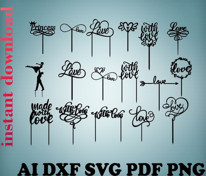 Download Dxf Love Topper Svg Princess Topper Dxf Cake Topper Svg Anniversary Happy Anniversary Svg Wedding Cake Toppers Only Download Topper Files Prints Art Collectibles 330 Co Il