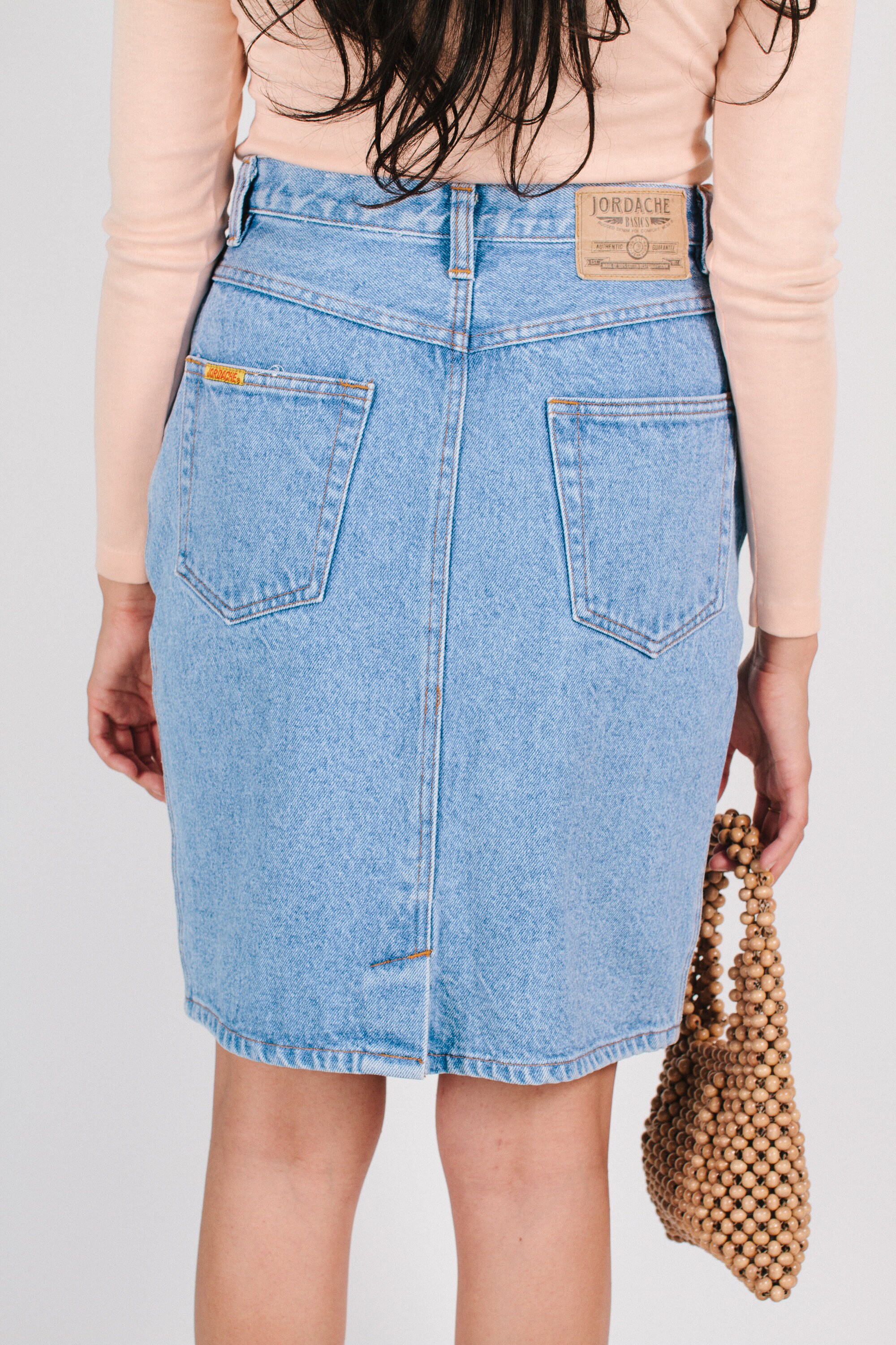 light wash denim skirt