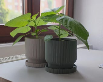 3D Printable Planter Pot with Drip Tray (STL File)
