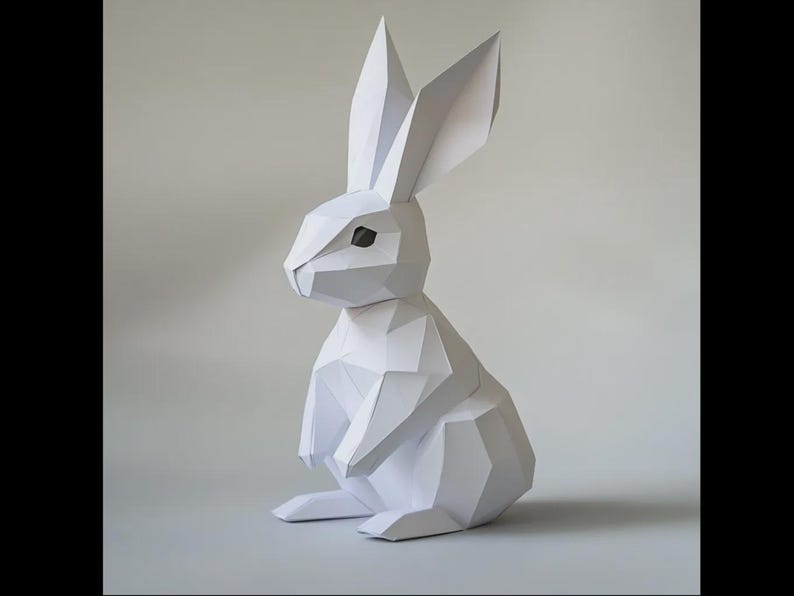 Cute Modern Low Polygon Bunny - 3D Print File -download and Print! - Etsy