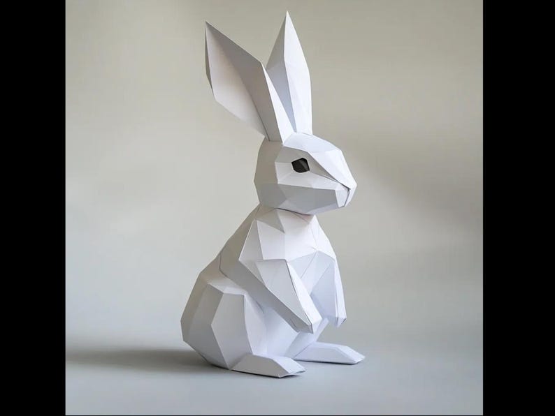 Cute Modern Low Polygon Bunny - 3D Print File -download and Print! - Etsy