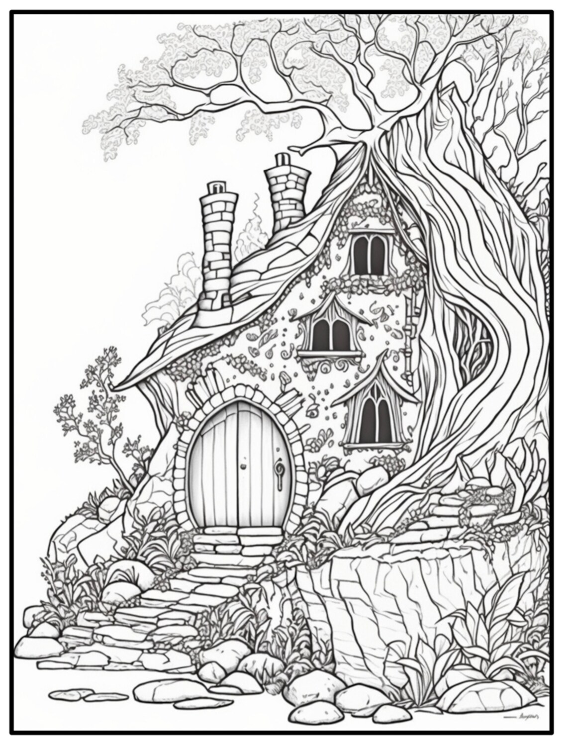 Fantasy Fairy Houses Coloring Book for Adults: Whimsical Fairy Houses ...