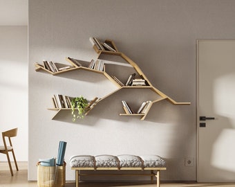 Tree Bookshelf Branch | Handmade Wooden Unique Book Case
