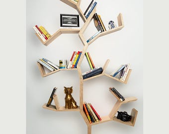 Tree Bookshelf, Handmade Wood shelf, Home Decor, Bookshelf for Kids Nursery, Modern Wall Art