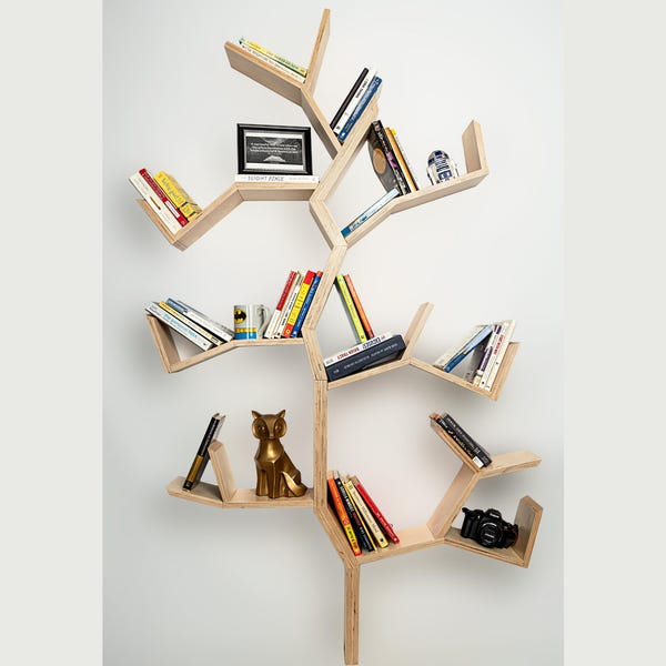 Tree Bookshelf, Handmade Wood shelf, Home Decor, Bookshelf for Kids Nursery, Modern Wall Art