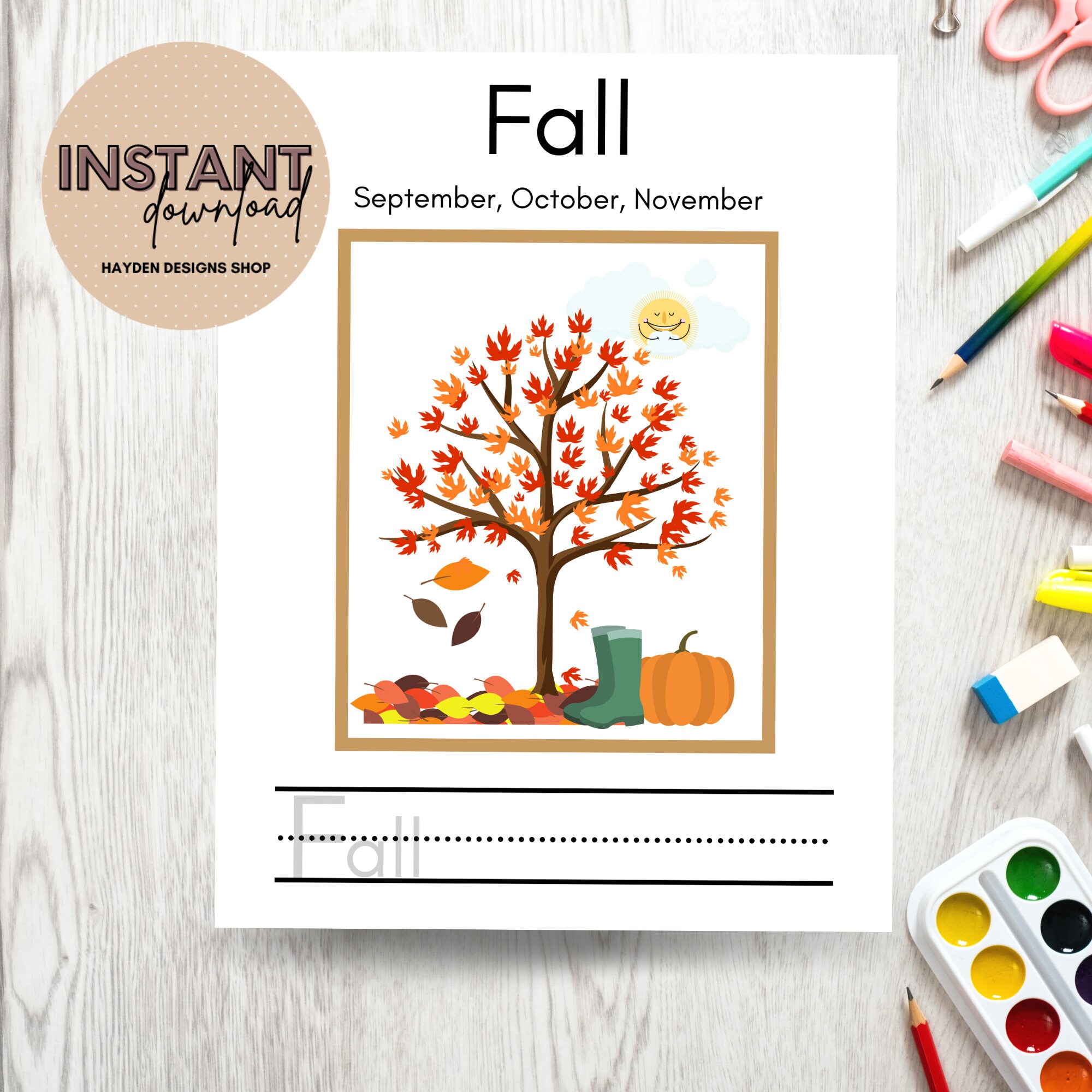 Printable Preschool Worksheet Activity Bundle Seasons | Etsy