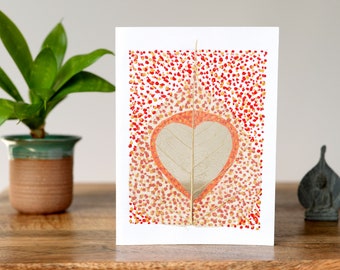 Love Card. Hand painted cards. Bodhi tree art. Yoga gifts. Birthday gift for her.  Framable original art.