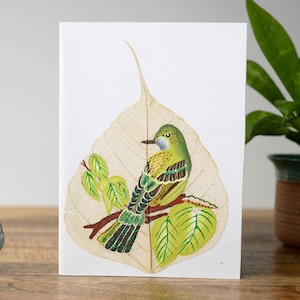 Hand painted cards, Bodhi tree art, Yoga gifts, Birthday gift for her, Framable original art.