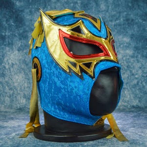 Authentic Mexican Lucha Libre Mask | Handmade Luchador Wrestling Mask | Pro Wrestling, Cosplay, Halloween Costume | Flyer