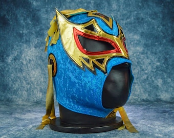 Authentic Mexican Lucha Libre Mask | Handmade Luchador Wrestling Mask | Pro Wrestling, Cosplay, Halloween Costume | Flyer