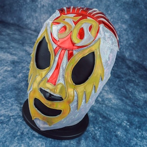 Authentic Mexican Lucha Libre Mask | Handmade Luchador Wrestling Mask | Pro Wrestling, Cosplay, Halloween Costume | Ghost