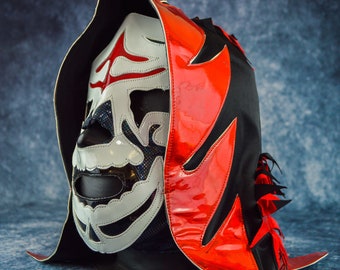 Reaper Death  Crimson Luchador Mask Mexican Wrestling Mask Lucha Libre Halloween Costume Adult Mask