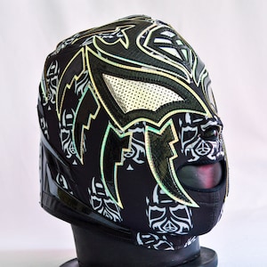 Máscara de lucha libre mexicana auténtica / Máscara de luchador hecha a mano / Lucha libre profesional, cosplay, disfraz de Halloween / Sombra