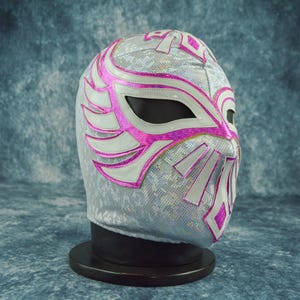 Máscara de lucha libre mexicana auténtica / Máscara de luchador hecha a mano / Lucha libre profesional, cosplay, disfraz de Halloween / Ángel