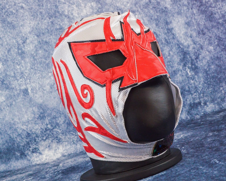 Blue Diamond Red Luchador Mask Mexican Wrestling Mask Lucha Libre Halloween Costume Adult Mask image 2