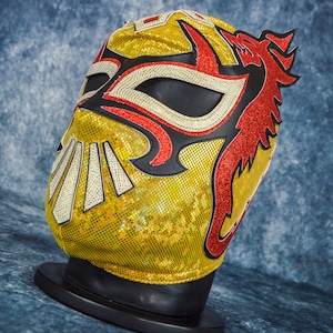 Authentic Mexican Lucha Libre Mask | Handmade Luchador Wrestling Mask | Pro Wrestling, Cosplay, Halloween Costume | Dragon