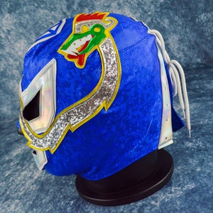 Blue Snake Luchador Mask Mexican Wrestling Mask Lucha Libre Halloween Costume Adult Mask image 10