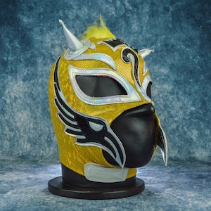 Máscara de lucha libre mexicana auténtica / Máscara de luchador hecha a mano / Lucha libre profesional, cosplay, disfraz de Halloween / Rey