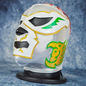 Authentic Mexican Lucha Libre Mask | Handmade Luchador Wrestling Mask | Pro Wrestling, Cosplay, Halloween Costume | Silver