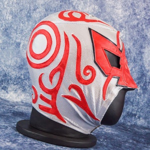 Blue Diamond Red Luchador Mask Mexican Wrestling Mask Lucha Libre Halloween Costume Adult Mask image 3