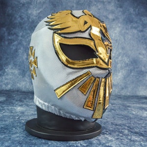 Máscara de lucha libre mexicana auténtica / Máscara de luchador hecha a mano / Lucha libre profesional, cosplay, disfraz de Halloween / Ángel