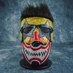 Authentic Mexican Lucha Libre Mask | Handmade Luchador Wrestling Mask | Pro Wrestling, Cosplay, Halloween Costume | Evil Clown