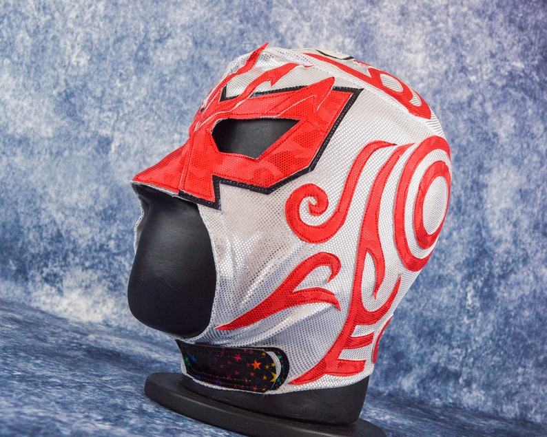 Blue Diamond Red Luchador Mask Mexican Wrestling Mask Lucha Libre Halloween Costume Adult Mask image 1