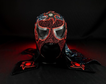 Máscara de lucha libre mexicana auténtica / Máscara de luchador hecha a mano / Lucha libre profesional, cosplay, disfraz de Halloween / El dragón
