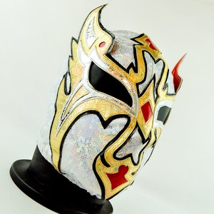 Authentic Mexican Lucha Libre Mask | Handmade Luchador Wrestling Mask | Pro Wrestling, Cosplay, Halloween Costume | Flyer