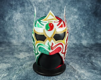 Máscara de lucha libre mexicana auténtica / Máscara de luchador hecha a mano / Lucha libre profesional, cosplay, disfraz de Halloween / Dragón