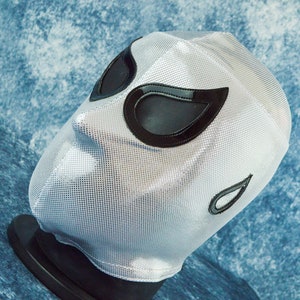 Authentic Mexican Lucha Libre Mask | Handmade Luchador Wrestling Mask | Pro Wrestling, Cosplay, Halloween Costume | White Ninja