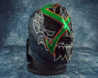 Skull Fiend Luchador Mask Mexican Wrestling Mask Lucha Libre Halloween Costume Adult Mask