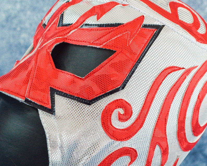 Blue Diamond Red Luchador Mask Mexican Wrestling Mask Lucha Libre Halloween Costume Adult Mask image 7