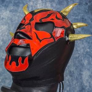 Authentic Mexican Lucha Libre Mask | Handmade Luchador Wrestling Mask | Pro Wrestling, Cosplay, Halloween Costume | Demon Wars