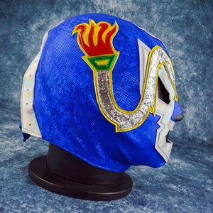 Blue Snake Luchador Mask Mexican Wrestling Mask Lucha Libre Halloween Costume Adult Mask image 8