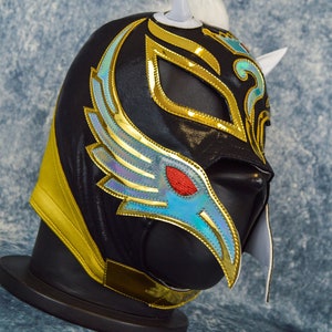 Máscara de lucha libre mexicana auténtica / Máscara de luchador hecha a mano / Lucha libre profesional, cosplay, disfraz de Halloween / Rey
